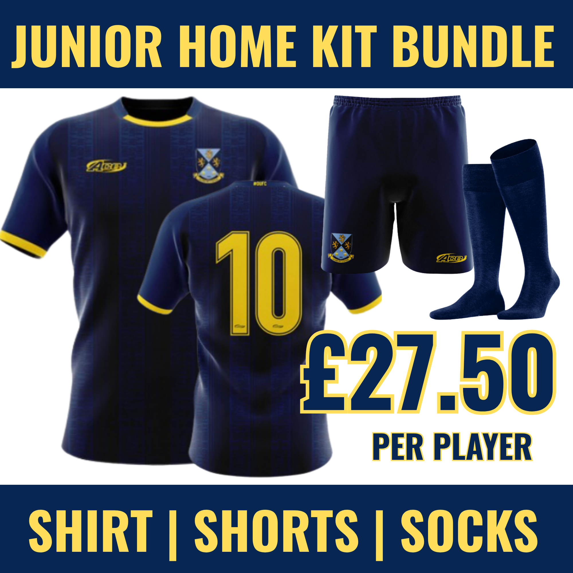 OUFC Junior Home Kit Bundle -Shirt, Shorts and Socks